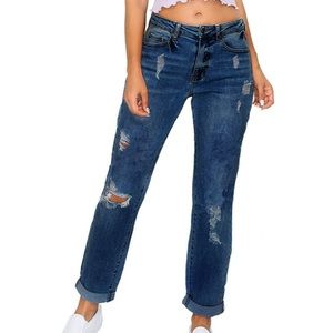 Hollister Low Rise Distressed Boyfriend Jeans